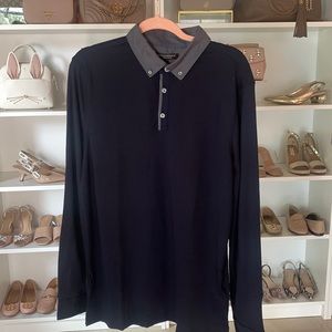 Banana Republic Navy long sleeve polo